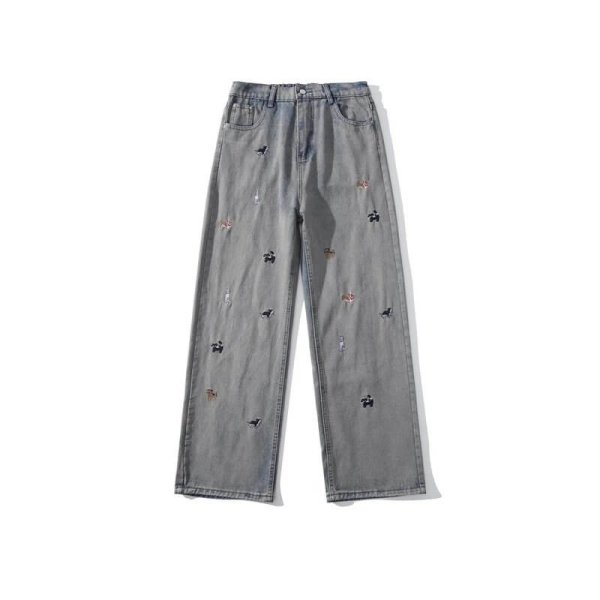 Jeans with puppy embroidery (2 styles)