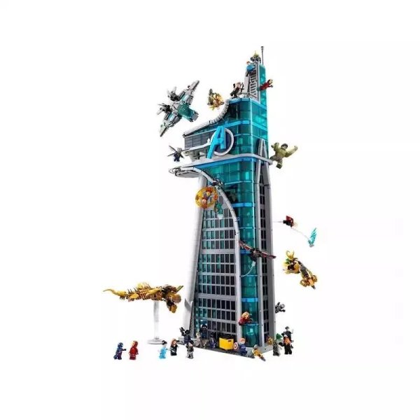 Lego-compatible "Avengers Alliance Tower" building block set ?C an assembly model and display piece for boys.